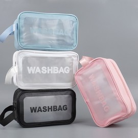 Medium PVC Multi-purpose Waterproof Pouch Beach Bag Swim Bag Black 2ea