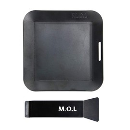 M.O.L Extra Thick Outdoor Iron Plate S MOL-X10S (5.9 x 0.6 x 0.2 inches (15 x 15 x 4.5 mm) Thick/Handle & Spatula Included, With Edges)