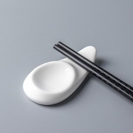 MAGICLULU Set of 4 Elegant Ceramic Chopsticks Holder White Chopsticks Rests for Table and Kitchen Stylish Chopsticks Rest for Home and Restaurants Decorative Tableware