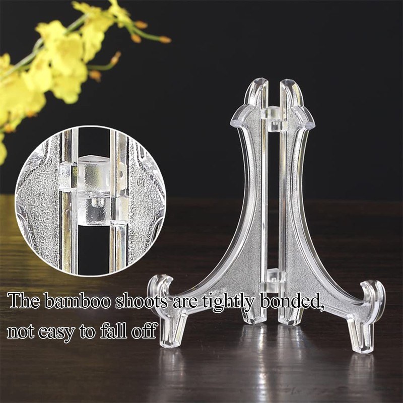 TOPDANCHUANG 5 PCS Clear Easels Display Stand Acrylic Plate Stands
