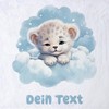 GRAZDesign Babydecke mit Namen personalisiert Löwe auf Wolke blau flauschig,