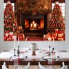 ZJRBJB 10x8ft Christmas Fireplace Photography Backdrop Rustic Fireplace Wooden House