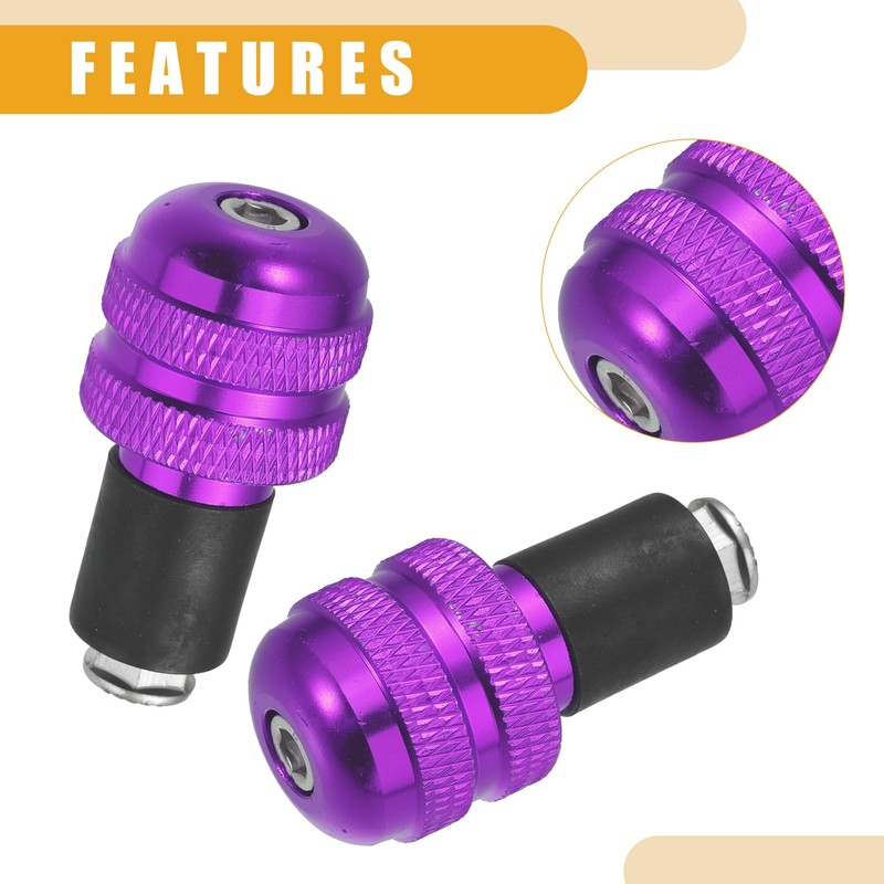 Partuto 2 Pcs Universal Motorcycle Bar Ends Plugs - Aluminum