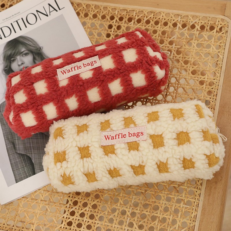 Pencil Case, Cute Pen Case, Fluffy, Pen Pouch, Simple, Zip
