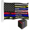 G128 5 Pack: Thin Line First Responders American Flag 3x5