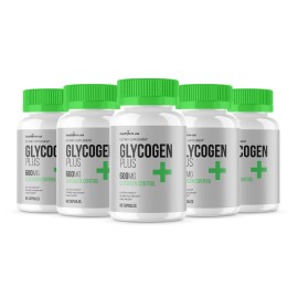 Glycogen Plus (5 Pack) Glycogen Plus Capsules, GlycogenPlus Glycogen Control (300 Capsules)