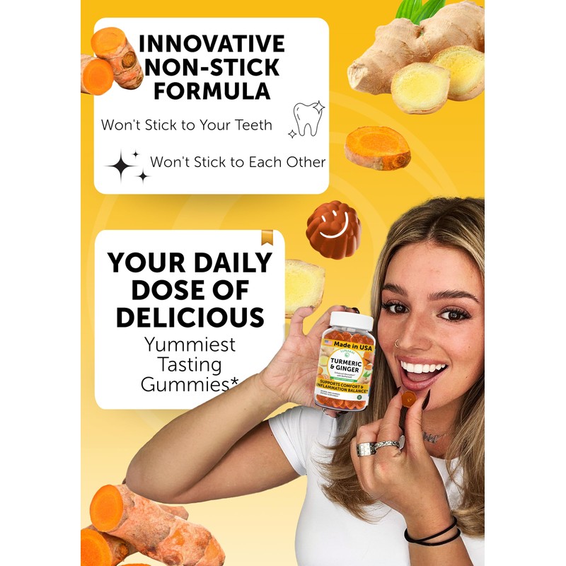 Lunakai USA Made Turmeric Gummies with Ginger & BioPerine –
