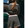 Tankaneo Womens Sweater Set 2 Piece Outfits Oversized 3/4 Sleeve