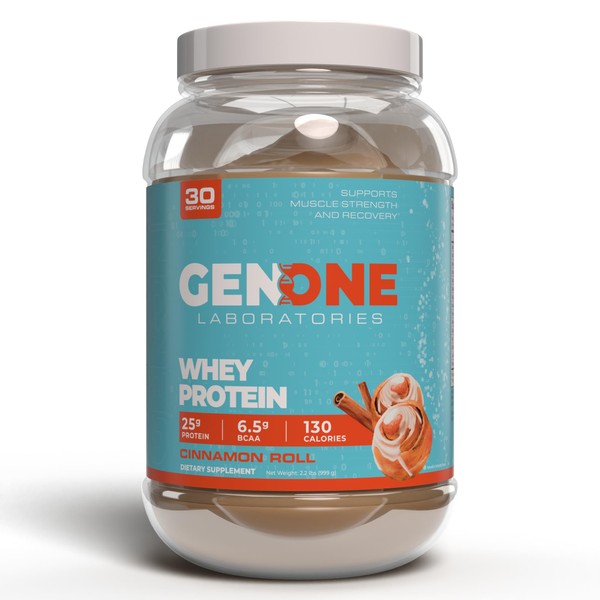 GenOne Whey Protein Powder Isolate, 25g Protein and 6.5g BCAAs
