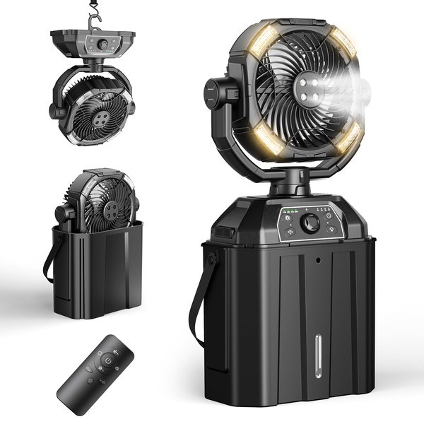Portable Misting Fan Rechargeable for Hot Weather - 9-inch Auto
