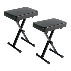 Yamaha OEM PKBB1 Adjustable Padded Keyboard X-Style Bench, Black, 19.5 inches