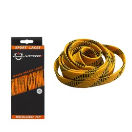 VPRO Waxed Ice Hockey Shoelaces in Assorted Colours, Ice Hockey Skate Shoelaces are the Perfect Gift for Sports Enthusiasts, yellow / black