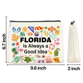 LGLZSHP Florida Travel Gifts Makeup Bag Florida Lover Gifts for Women Traveler Florida Is Always a Good Idea Cosmetic Bag Zipper Makeup Pouch