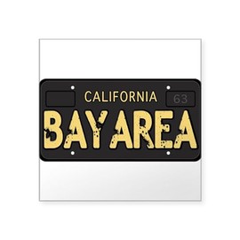 CafePress Bay Area Calfornia Old License Sticker Square Bumper Sticker Car Decal
