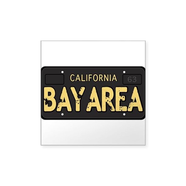 CafePress Bay Area Calfornia Old License Sticker Square Bumper Sticker