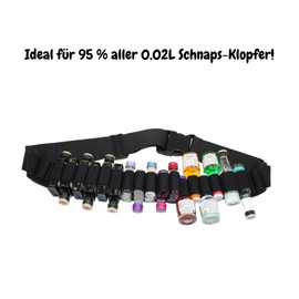 Gliterra Berentzen Knocker Belt, Shot Belt, Mini Alcohol Chain, Consumption Compatible with Jagermeister, Knocker Belt Dispenser for Carnival, 27 Slots (Black)