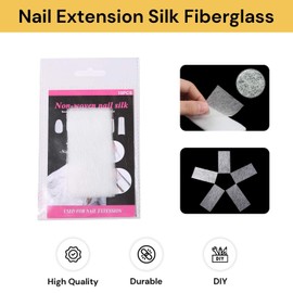 EZONEDEAL 10Pcs Nail Extension Silk Fiberglass Nail Wrap Stickers Non Woven Fiber Gel Nail Care Manicure Nail Art Tips Extended Tools for Women DIY Nail Art Extension Accessories