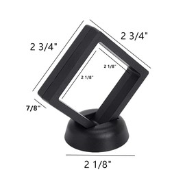 XIZHI Set of 10 Pcs Black Diamond Shape Display 3D Floating Frame Display Holder Stands Holder Magic Suspension Box ，2 3/4 x 2 3/4 x 7/8inches.