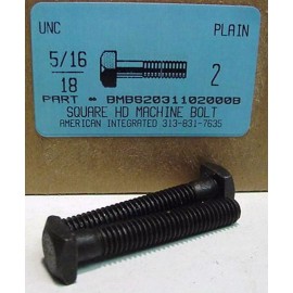 AMERICANINTEGRATEDSUPPLY.COM 5/16-18x2 SQUARE HEAD MACHINE BOLTS STEEL PLAIN (10)