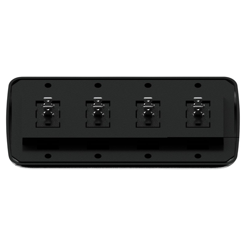 Leisure LED Contemporary Quadruple SPST On-Off Switch with Bezel, 12-Volt,