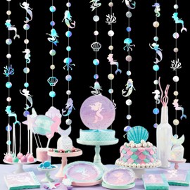 Garland, Mermaid, Party, Undersea Party, Starfish, Seashell, Jellyfish, Birthday Decoration, Wedding Decoration, Hanging Decoration, Kindergarten, Nursery, Room Decoration, Birthday, Wall Decor, Bling