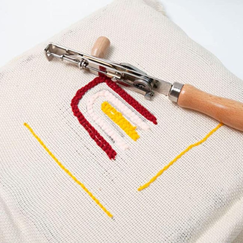 Hand Tufting Tool Wooden Handle Sturdy Metal Quick Flexible Operation