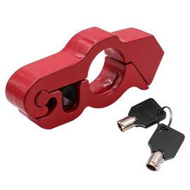 POFET Motorcycle Lock Front Brake and Clutch Locks for Dirt Bike Security Lock Anti Theft Grip Motorcycle Handlebar Lock Red