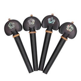 4PCS Fine Tune Peg Black Ebony Pre Punched Handmade Wear Resistant Cello Tuning Peg for Replacement