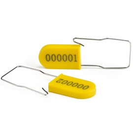 LeadSeals 50PCS Plastic Padlock Security Seals Metal Wire Padlocks Electric Meter Seal Disposable Anti-Tamper Lock Numbered Anti Tamper Tag Hasps Yellow
