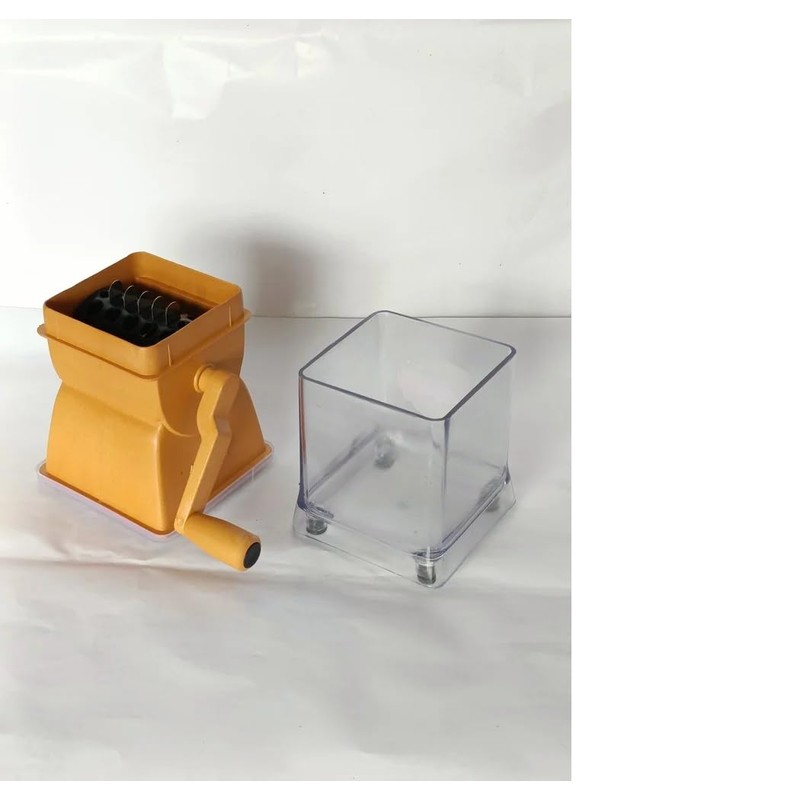 Manual Vegetable Chopper with Hand Crank, Multi-Purpose Kitchen Cutter for