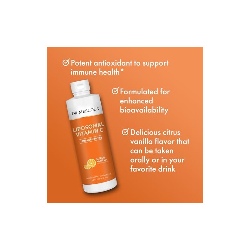 Dr Mercola Liposomal Vitamin C 1000mg Liquid - Immune Support