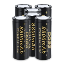 BENKIA 26650 Rechargeable Battery 8800mAh Large Capacity 3.7V 26650 Batteries Rechargeable 6 Pack for Flashlight Headlamp