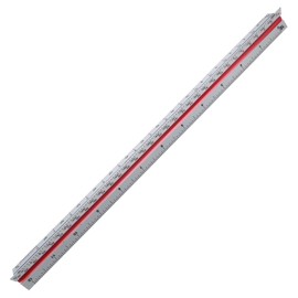 Kyuionty Architectural Scale Ruler 12 Inch, Imperial Scale Aluminum Laser-Etched Triangular Engineer Scale Ruler Civil Drafting Tool (Color-Coded)