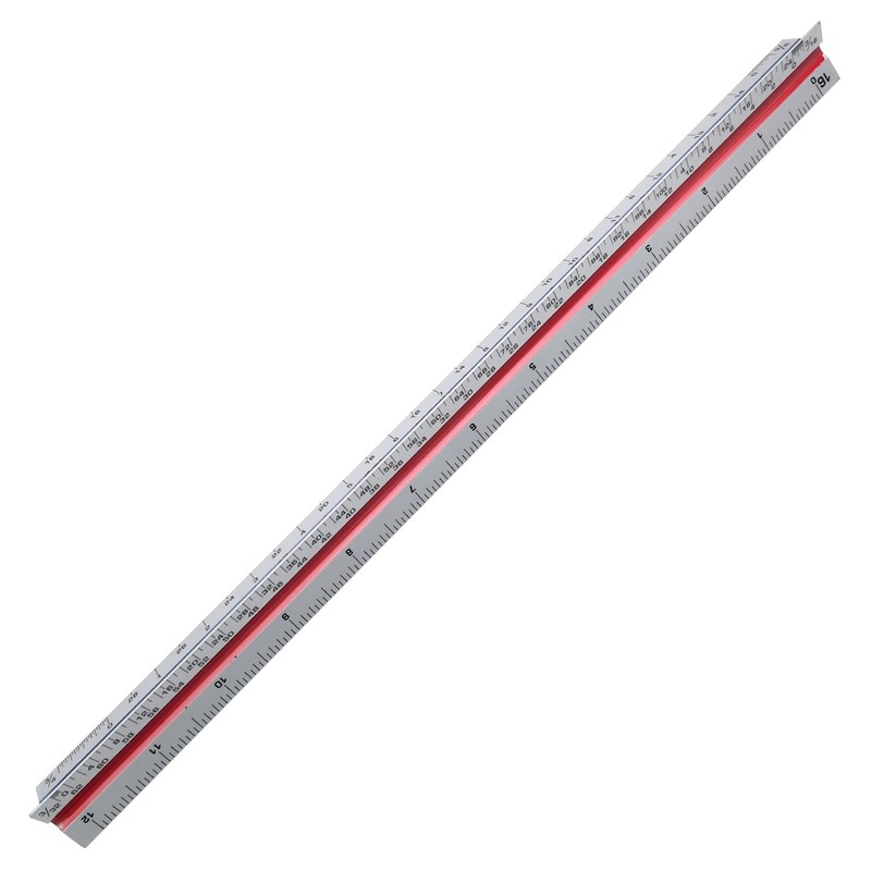 Kyuionty Architectural Scale Ruler 12 Inch, Imperial Scale Aluminum Laser-Etched
