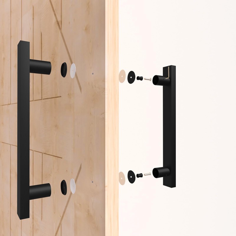LVYIHAN Matte Black Square Barn Door Handles 12"/16"/18"/24"/36"/48"/59'', Pull Push