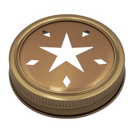 Copper Star Cutout Lid Inserts for Mason, Ball, Canning Jars (10 Pack, Regular Mouth)
