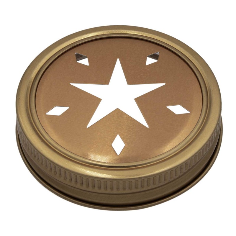 Copper Star Cutout Lid Inserts for Mason, Ball, Canning Jars