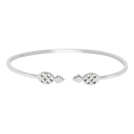 TISHAVI Pineapple Shape 925 Sterling Silver Plain Silver Bangle Bracelet Fine Jewelry for Women Mom Wife Her