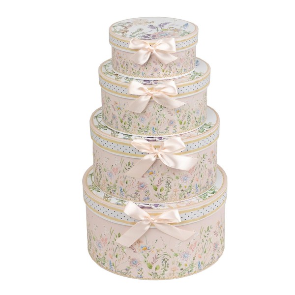 Balsa Circle Set of 4 Round Blush Floral Nesting Cardstock