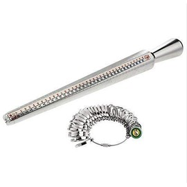 XTRAFAST Set of Ring Stick and Measure Metal Aluminium for Measuring Ring Size, Metal, No Gemstone