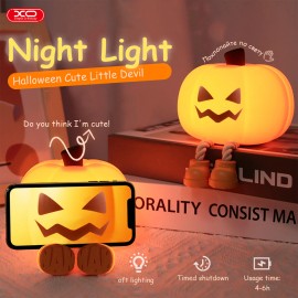 Unbranded XO Pumpkin Night Light Dimmable Silicone Rechargeable Touch Lamp Phone holder