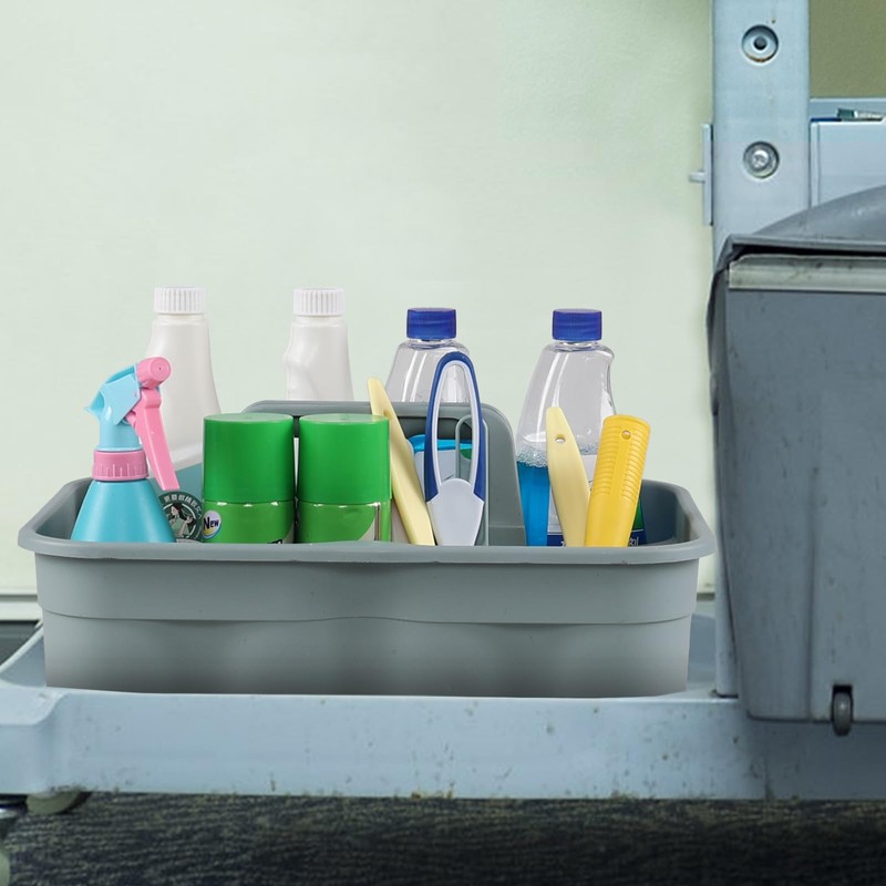 Hespama 6-Pack Cleaning Storage Caddy with Handle, Plastic Easy Carry