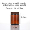 2 Packs 150ml 5oz Amber Glass Jars with Black Wood