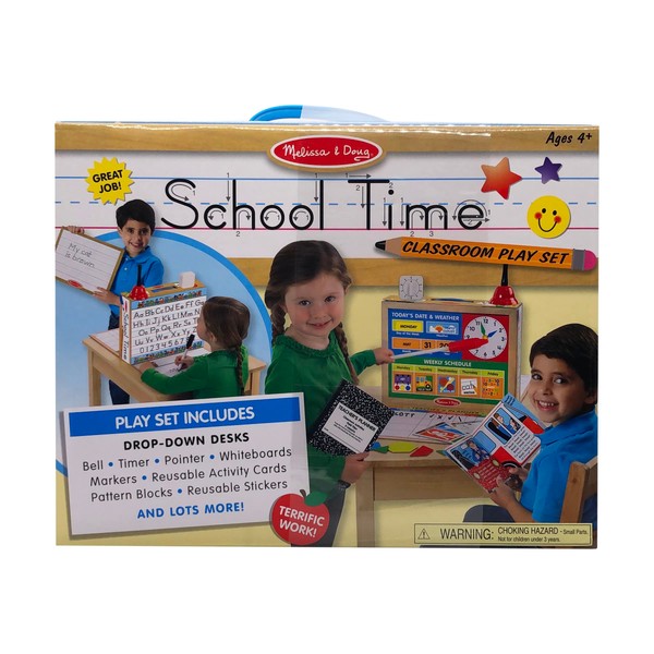 Melissa & Doug School Time! Classroom Play Set Game - Be Teacher or Student