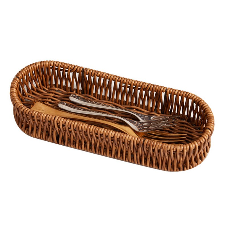 Imitation Rattan Bread Basket Multipurpose Woven Rattan Storage Tray Kitchen