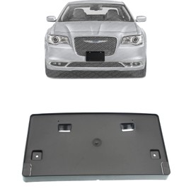 US AUTO PARTS PLUS New Front License Plate Bracket Plastic Textured Plastic with Black Trim Direct Replacement for 2015-2022 Chrysler 300 68265324AB CH1068144