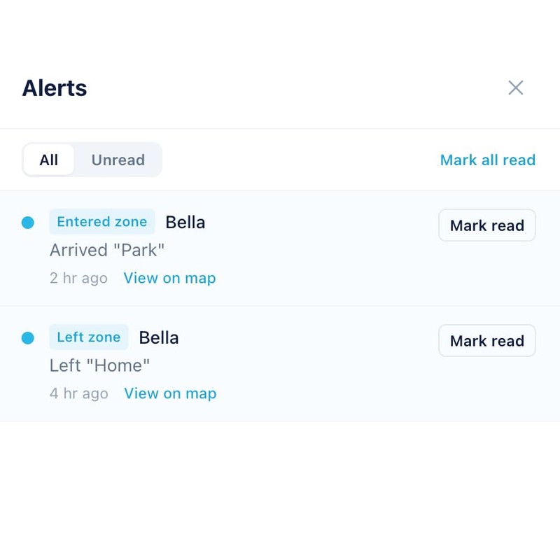 Dog GPS Tracker Real-Time Location, IP68 Waterproof 45g, 365-Day History