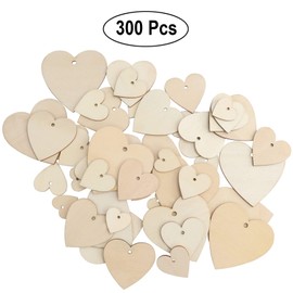 Wooden Hearts for Crafts Wedding Decoration Wooden Hearts Discs Wooden Discs Heart for Table Decoration Mixed Sizes Wooden Discs Heart for Table Decoration Picture Frame Decoration DIY Craft