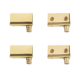 UFURMATE 4 Pcs Swivel Hinge Frameless Glass Door Gold Swivel Hinges Glass Cabinet Door Clips with Pin Adjustable Clamp Hinge Replacement Kit for 3-8mm Free-Swing Glass Door