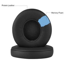 Solo 3 Earpad Replacement Solo 2 Ear Pads Cushion Accessories Compatible with Beats by Dre Solo3/Solo2 Wireless A1796/B0534 Headphones, Made of Protein Leather Memory Foam